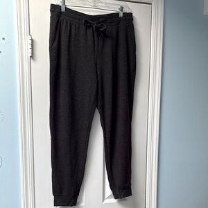 Green Tea Fleece Super Soft Sweatpants Charcoal Black Jogger Pants Women’s Large